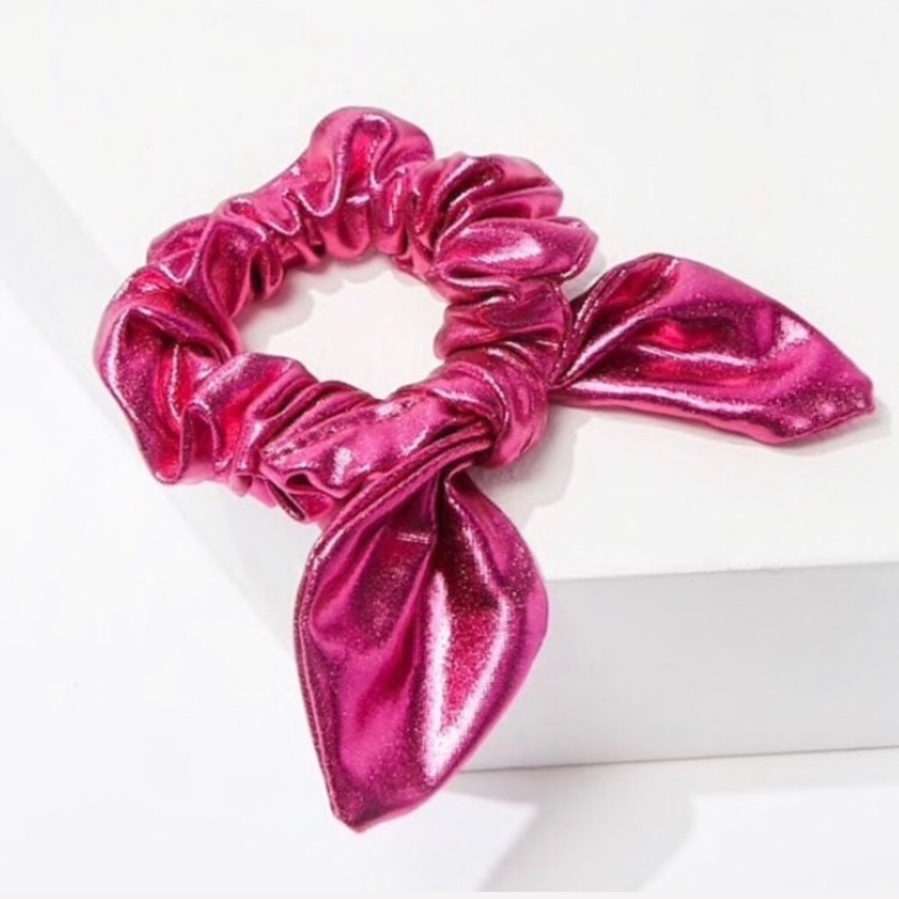 💖 Metallic Shimmer Scrunchie hair tie Bow vsco shimmery liquid fabric hair tie